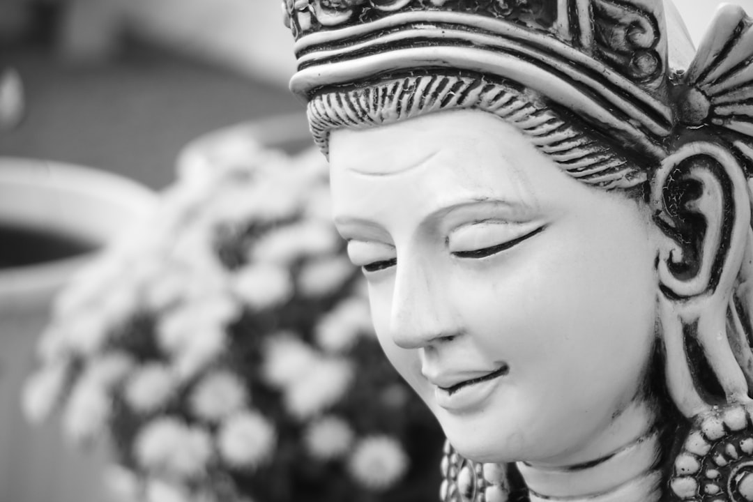 a close up of a statue of a woman
